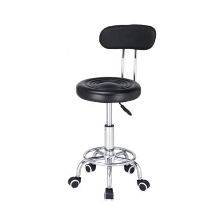 Modern PU Leather Swivel Round Adjustable Height Salon Stool with Foot Rest