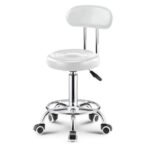 Modern PU Leather Swivel Round Adjustable Height Salon Stool with Foot Rest - Image 3