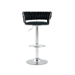 Luxury Velvet Swivel Barstool with Silver legs For Kitchen Island, Cafe, Pub