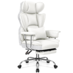 Ergonomic High Back Office Chair, Big and Tall PU Leather Executive Chair with Footrest, Reclining Computer Desk Chair - Image 4