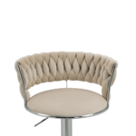 Luxury Velvet Swivel Barstool with Silver legs For Kitchen Island, Cafe, Pub - Image 5