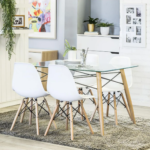 Glass Dining Table with 4 Dining Chairs - Image 4