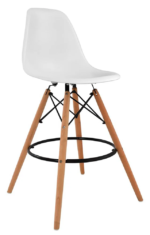 Modern Urban Kitchen Counter, Bar Stool with Wooden Legs - Image 7