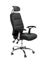 Reclining Office PU Leather Chair with Head and Armrest