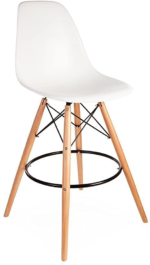 Modern Urban Kitchen Counter, Bar Stool with Wooden Legs - Image 3