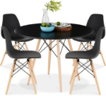 Dining Set - Rounded Table with Four Chairs - Image 4