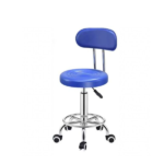 Modern PU Leather Swivel Round Adjustable Height Salon Stool with Foot Rest - Image 2