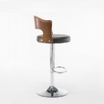 Modern Round Upholstered Bar Stool with Adjustable Height, Swivel, and Footrest - Image 5