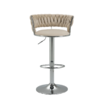 Luxury Velvet Swivel Barstool with Silver legs For Kitchen Island, Cafe, Pub - Image 3