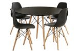 Dining Set - Rounded Table with Four Chairs