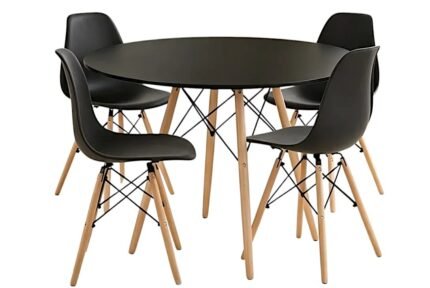 Dining Set - Rounded Table with Four Chairs